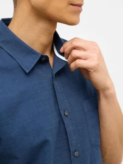 Mustang Hemden<Herren Hemd blau uni