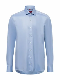 Finshley & Harding Hemden<Herren Hemd - Bügelfrei hellblau strukturiert