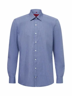 Finshley & Harding Hemden<Herren Hemd - Bügelleicht marine weiß kariert