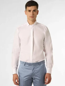 Finshley & Harding Hemden<Herren Hemd mit Umschlagmanschetten - Bügelleicht weiß uni