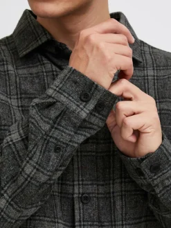 Indicode Hemden<Herren Hemdjacke - IDValmer grau kariert