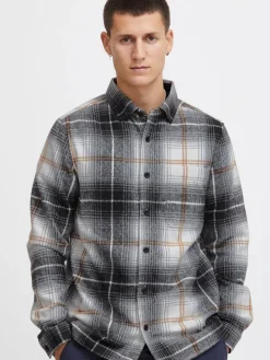 Indicode Hemden<Herren Hemdjacke - IDValmer schwarz kariert