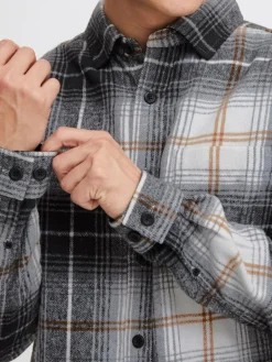 Indicode Hemden<Herren Hemdjacke - IDValmer schwarz kariert