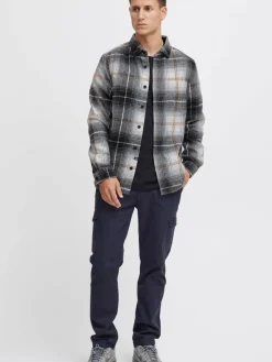 Indicode Hemden<Herren Hemdjacke - IDValmer schwarz kariert