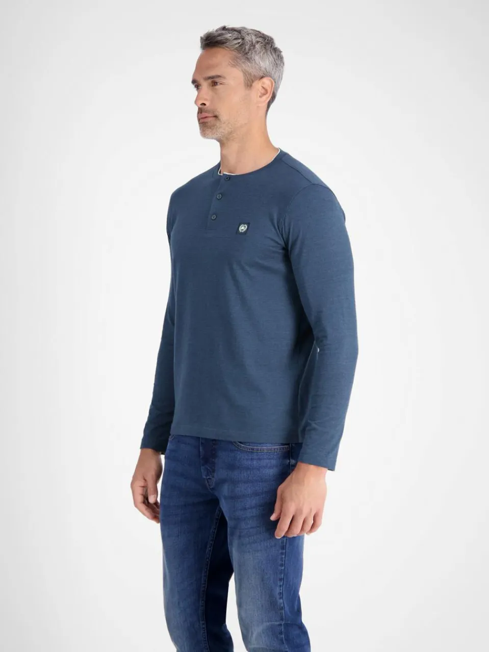 LERROS Shirts<Herren Henleyshirt marine uni