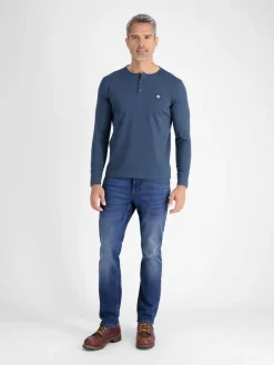 LERROS Shirts<Herren Henleyshirt marine uni