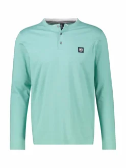LERROS Shirts<Herren Henleyshirt blau uni