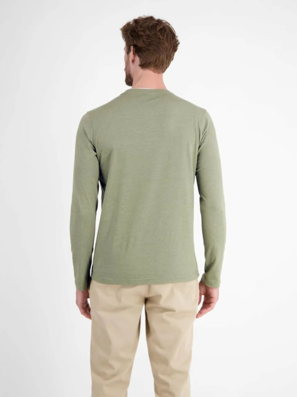 LERROS Shirts<Herren Henleyshirt oliv uni