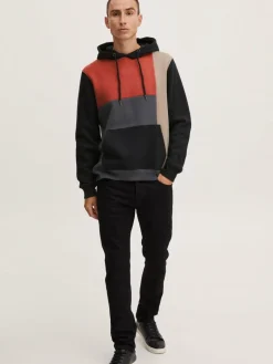 BLEND Sweatshirts & Sweatjacken<Herren Hoodie schwarz gemustert