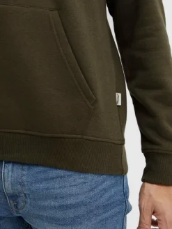 BLEND Sweatshirts & Sweatjacken<Herren Hoodie grün bedruckt