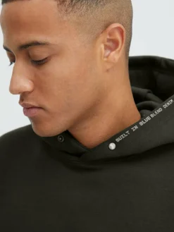 BLEND Sweatshirts & Sweatjacken<Herren Hoodie grün bedruckt