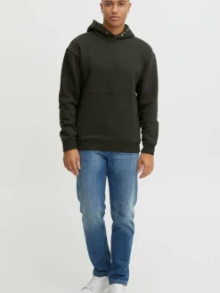 BLEND Sweatshirts & Sweatjacken<Herren Hoodie grün bedruckt