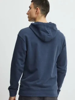 BLEND Sweatshirts & Sweatjacken<Herren Hoodie blau bedruckt