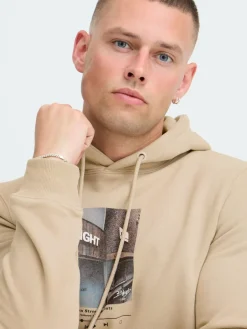 BLEND Sweatshirts & Sweatjacken<Herren Hoodie - BHISTVAN beige bedruckt