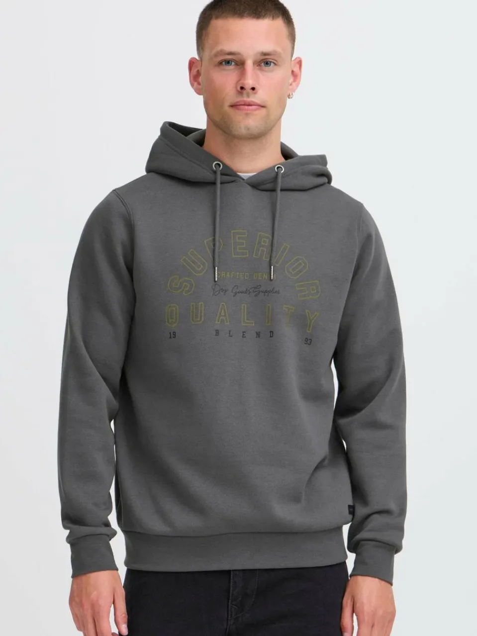 BLEND Sweatshirts & Sweatjacken<Herren Hoodie - BHSuno grau bedruckt