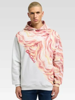 Carlo Colucci Sweatshirts & Sweatjacken<Herren Hoodie ohne Reißverschluss - Draicchio orange gemustert