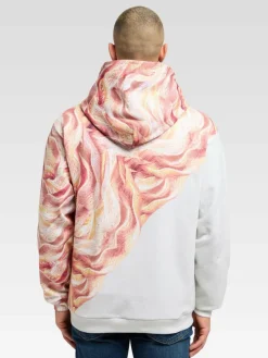 Carlo Colucci Sweatshirts & Sweatjacken<Herren Hoodie ohne Reißverschluss - Draicchio orange gemustert