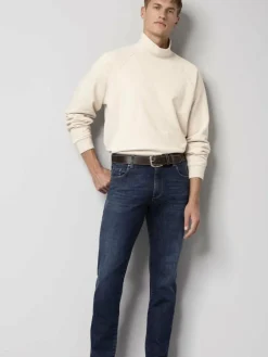 MEYER Jeans<Herren Hose - M5 Slim blau uni