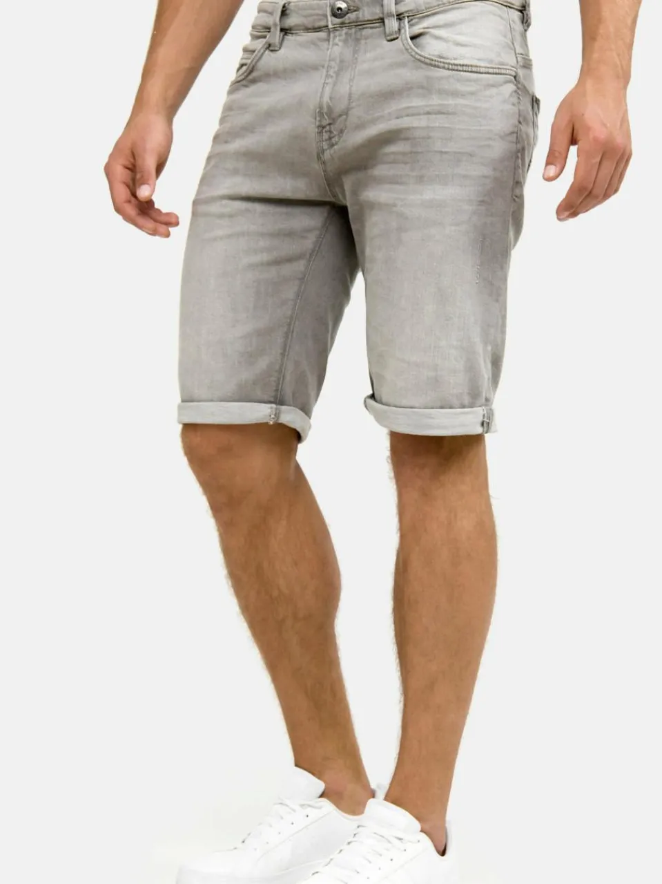 Indicode Jeans<Herren Jeans Shorts - Caden hellgrau grau uni