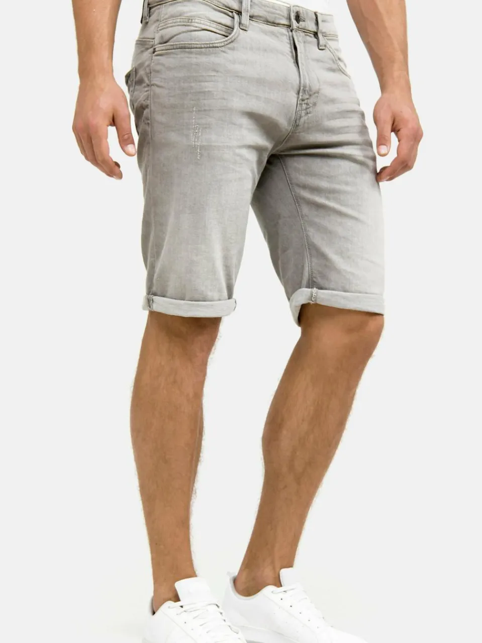 Indicode Jeans<Herren Jeans Shorts - Caden hellgrau grau uni