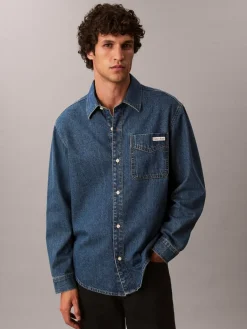 Calvin Klein Jeans Hemden<Herren Jeanshemd denim uni