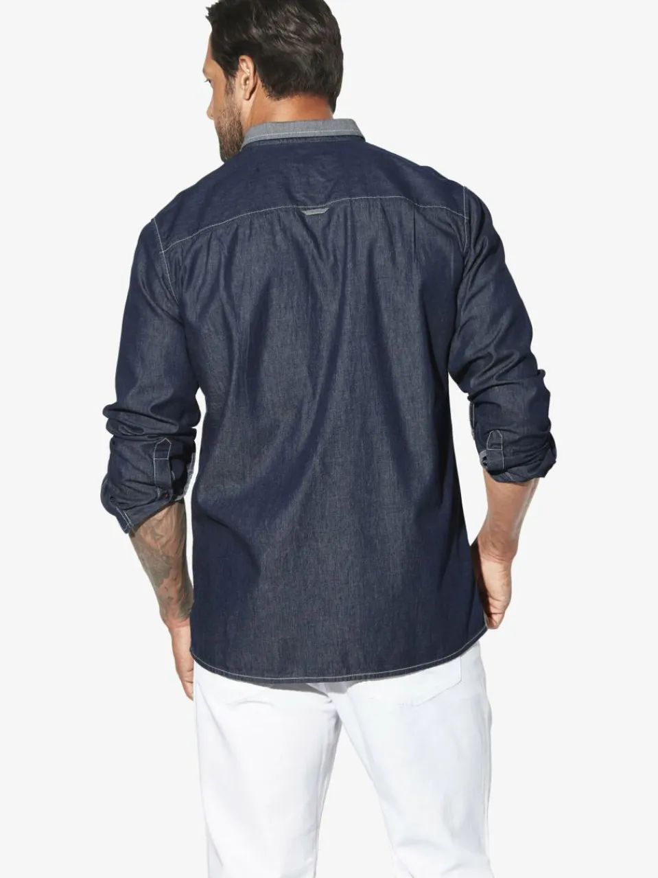 Jan Vanderstorm Hemden<Herren Jeanshemd - OLAFGREN blau uni