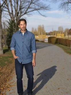 BABISTA Hemden<Herren Jeanshemd - OLAR blau uni