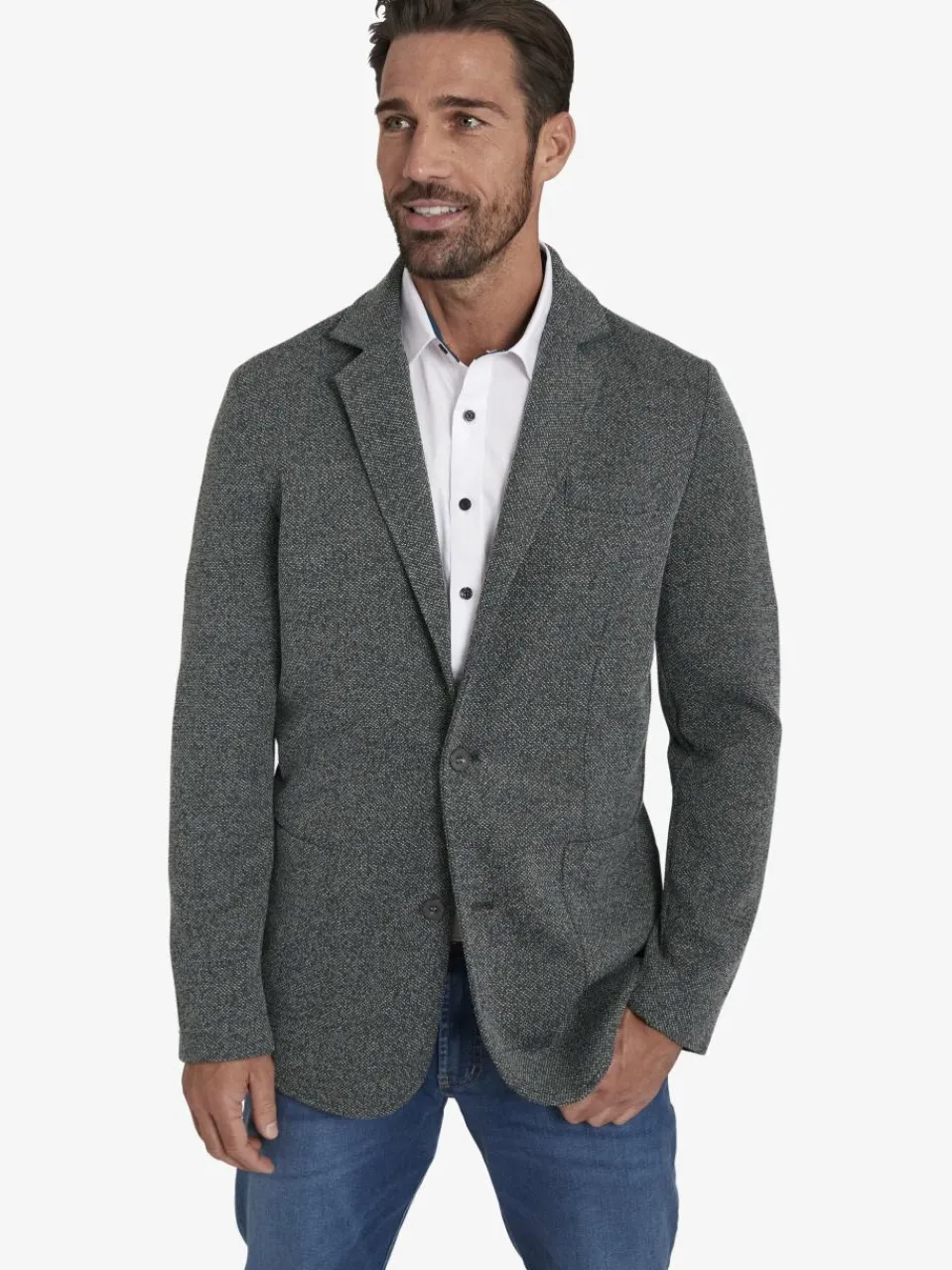 Jan Vanderstorm Sakkos<Herren Jersey-Sakko - ALBIN grau melange uni