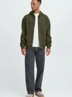 BLEND Sweatshirts & Sweatjacken<Herren Kapuzenfleecejacke - BHJUSTE grün uni