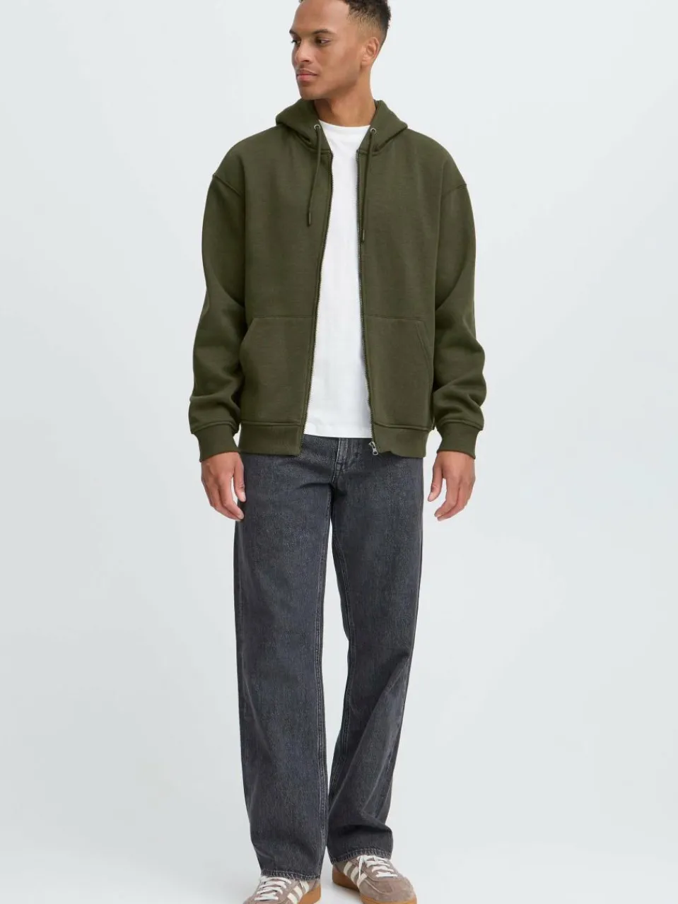 BLEND Sweatshirts & Sweatjacken<Herren Kapuzenfleecejacke - BHJUSTE grün uni