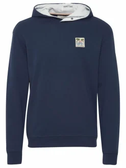 BLEND Sweatshirts & Sweatjacken<Herren Kapuzenpullover blau gemustert