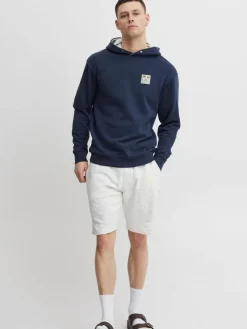 BLEND Sweatshirts & Sweatjacken<Herren Kapuzenpullover blau gemustert