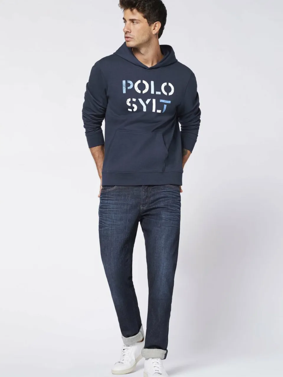 Polo Sylt Sweatshirts & Sweatjacken<Herren Kapuzenpullover marine blau bedruckt