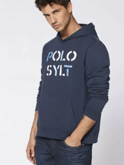 Polo Sylt Sweatshirts & Sweatjacken<Herren Kapuzenpullover marine blau bedruckt
