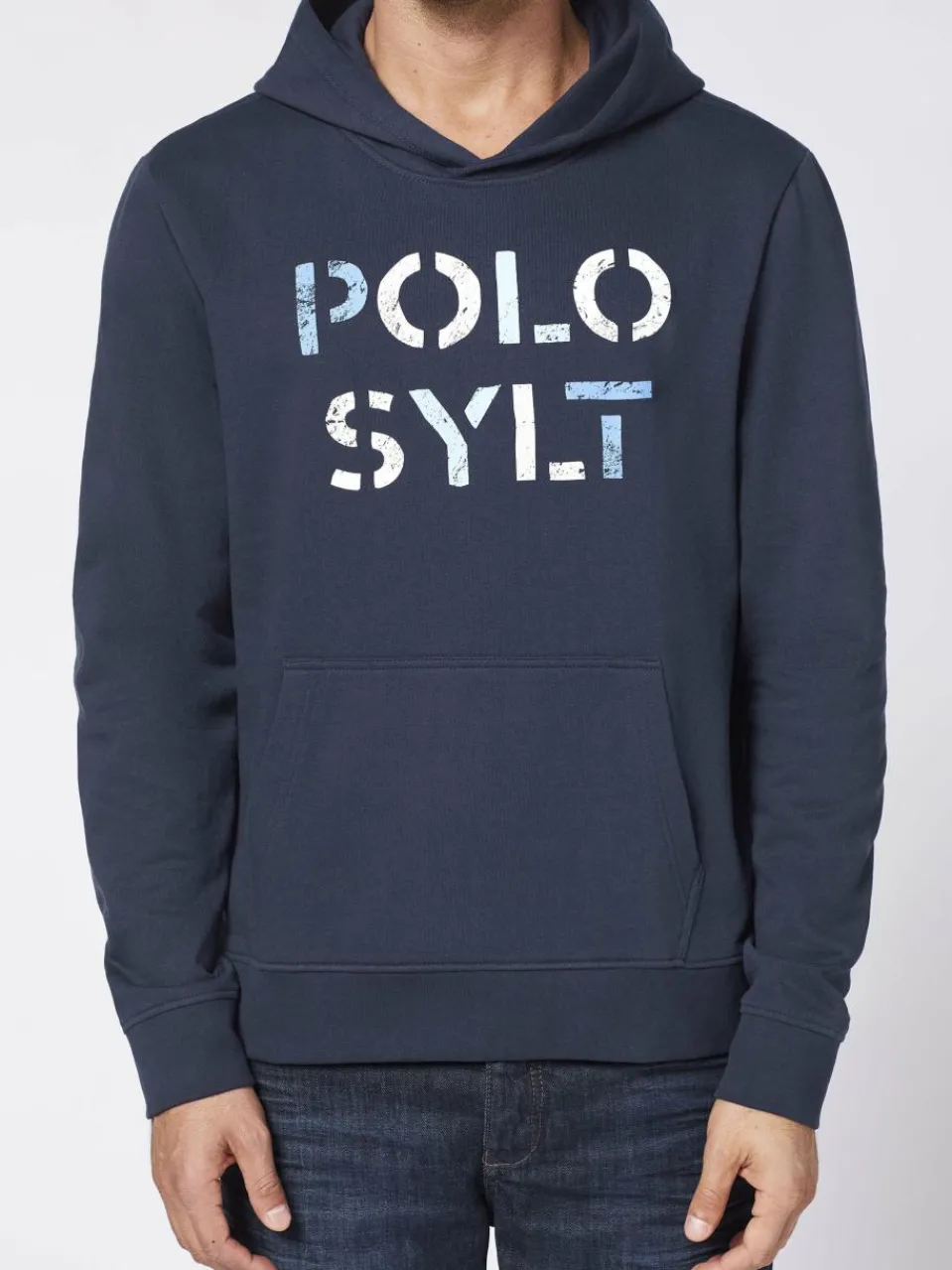 Polo Sylt Sweatshirts & Sweatjacken<Herren Kapuzenpullover marine blau bedruckt