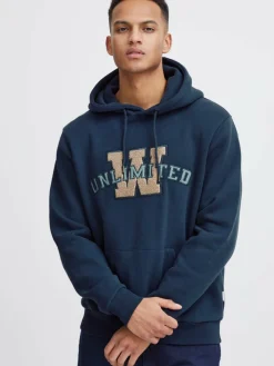 BLEND Sweatshirts & Sweatjacken<Herren Kapuzenpullover - BHSweatshirt blau bedruckt