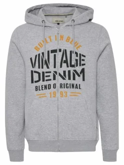 BLEND Sweatshirts & Sweatjacken<Herren Kapuzensweatjacke grau gemustert