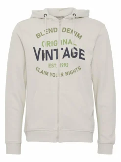 BLEND Sweatshirts & Sweatjacken<Herren Kapuzensweatjacke beige bedruckt