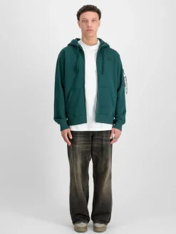 Alpha Industries Sweatshirts & Sweatjacken<Herren Kapuzensweatjacke grün bedruckt