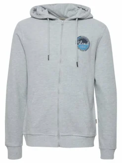 BLEND Sweatshirts & Sweatjacken<Herren Kapuzensweatjacke grau gemustert