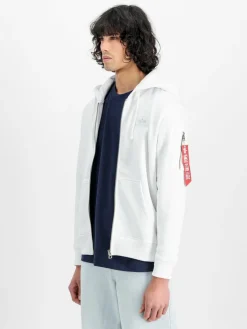Alpha Industries Sweatshirts & Sweatjacken<Herren Kapuzensweatjacke weiß bedruckt