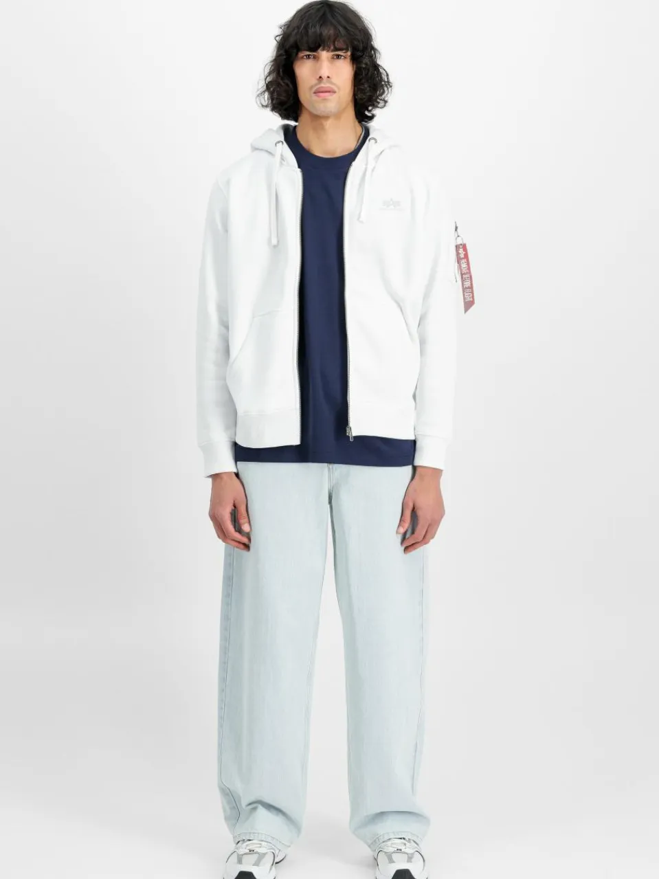 Alpha Industries Sweatshirts & Sweatjacken<Herren Kapuzensweatjacke weiß bedruckt