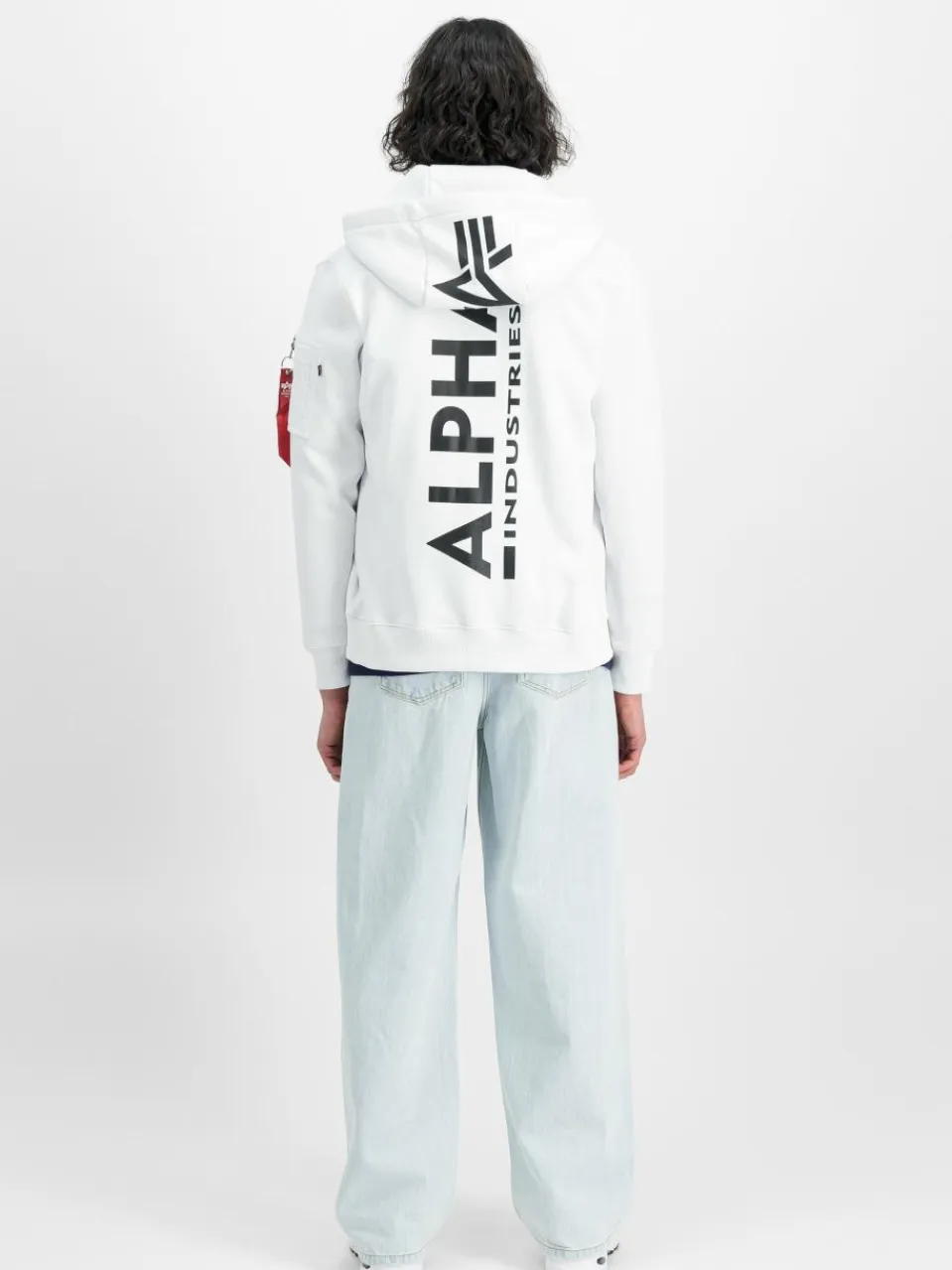 Alpha Industries Sweatshirts & Sweatjacken<Herren Kapuzensweatjacke weiß bedruckt