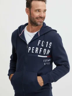 FQ1924 Sweatshirts & Sweatjacken<Herren Kapuzensweatjacke - FQAlbert marine bedruckt