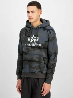 Alpha Industries Sweatshirts & Sweatjacken<Herren Kapuzensweatshirt schwarz gemustert