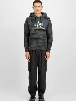 Alpha Industries Sweatshirts & Sweatjacken<Herren Kapuzensweatshirt schwarz gemustert