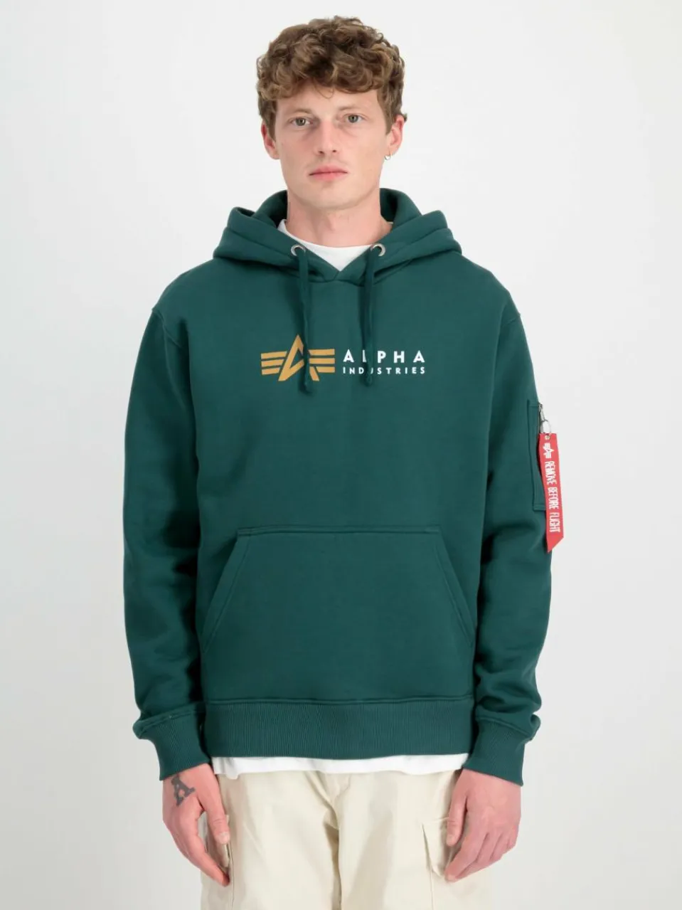 Alpha Industries Sweatshirts & Sweatjacken<Herren Kapuzensweatshirt grün bedruckt