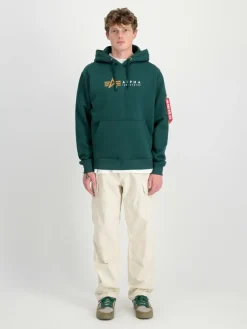 Alpha Industries Sweatshirts & Sweatjacken<Herren Kapuzensweatshirt grün bedruckt