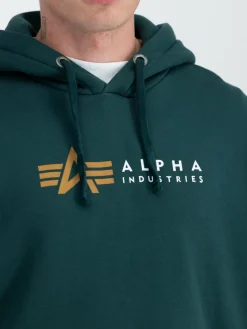 Alpha Industries Sweatshirts & Sweatjacken<Herren Kapuzensweatshirt grün bedruckt