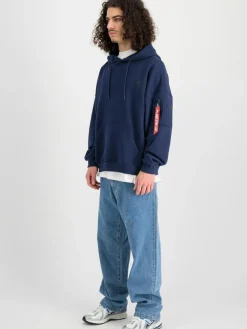 Alpha Industries Sweatshirts & Sweatjacken<Herren Kapuzensweatshirt blau uni